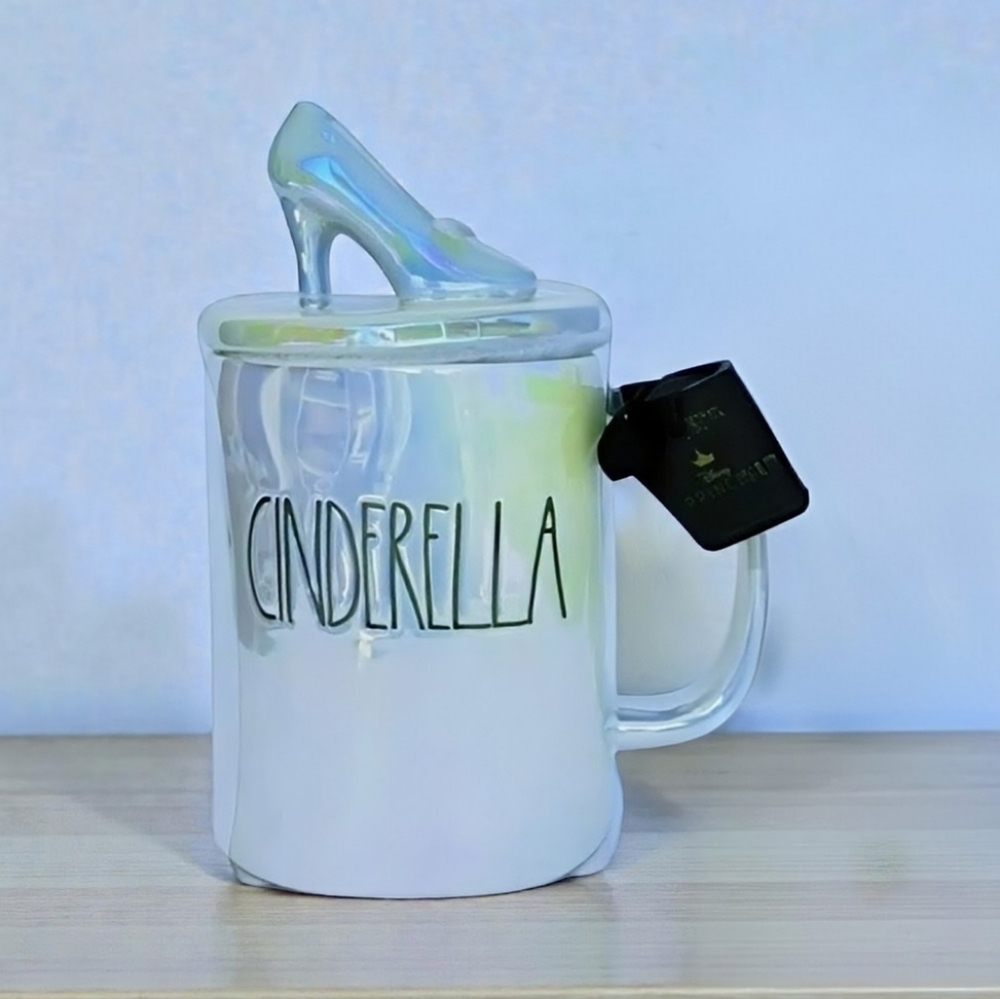 NEW Rae Dunn Disney Princess Cinderella Iridescent Mug/Glass Slipper Topper